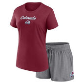 Fanatics Branded Women's Burgundy/Gray Colorado Avalanche Script T-Shirt & Shorts Set
