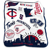 Logo Brands Minnesota Twins 50'' x 60'' Native Raschel Plush Throw Blanket