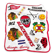 Logo Brands Chicago Blackhawks 50'' x 60'' Native Raschel Plush Throw Blanket