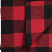 WOVEN WOOL RED/BLACK  PLAID 50% WOOL 50% SYNTHETIC