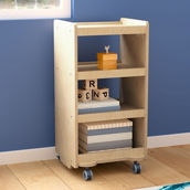 Flash Furniture Wooden Mobile Storage Cart-Locking Casters