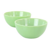 Martha Stewart 2 Piece 6 Inch Jadeite Glass Bowl Set in Jade Green