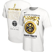 Nike Men's White Denver Nuggets 2023 NBA Finals s Celebration Roster T-Shirt