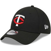 New Era Men's Black Minnesota Twins Logo 39THIRTY Flex Hat