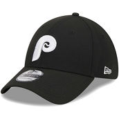 New Era Men's Black Philadelphia Phillies Logo 39THIRTY Flex Hat