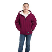Berne Youth Sherpa-Lined Softstone Duck Hooded Jacket