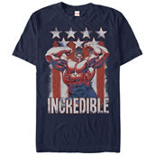 Mad Engine Mens Marvel Hulk Flag T-Shirt