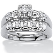 1/4 TCW Round Diamond Two-Piece Bridal Set in 10k White Gold