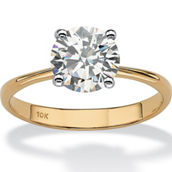 2.50-Carat Round Genuine Topaz 10k Yellow Gold Solitaire Bridal Engagement Ring