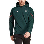 adidas Men's Green Manchester United Designed for Gameday Raglan Full-Zip Hoodie Jacket