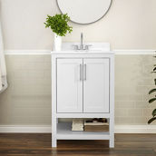 Flash Furniture Vanity Cabinet with Sink & Open Storage