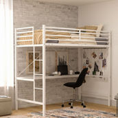 Flash Furniture Metal Loft Bed Frame with Desk