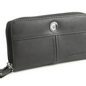 Stone Mountain Nubuck Leather Zip Around Organizer Wallet Clutch Gift Box