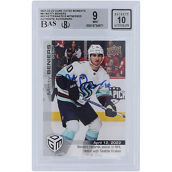 Upper Deck Matty Beniers Seattle Kraken Autographed 2021-22 Upper Deck Game Dated Moments NHL Debut #81 Beckett Fanatics Witnessed Authenticated 9/10 Rookie Card