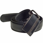 CHAMPS Men's Leather Automatic and Adjustable Belt, Black