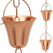 Marrgon Copper Rain Chain, Bell Style Cups for Gutter Downspout Replacement, 6.5'