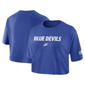 Nike Women's Royal Duke Blue Devils Wordmark Cropped T-Shirt