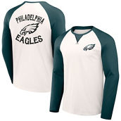 NFL x Darius Rucker Collection by Fanatics Men's Cream/Midnight Green Philadelphia Eagles Long Sleeve Raglan T-Shirt
