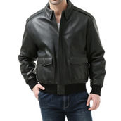 Landing Leathers Men Air Force A-2 Goatskin Leather Bomber Jacket - Big & Tall