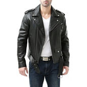 BGSD Men Classic Cowhide Leather Motorcycle Jacket - Big & Tall