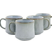 Gibson Home Picadelle 4 Piece 21oz Stoneware Mug Set in Light Grey