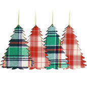 Martha Stewart Holiday Tree Ornament 4 Piece Set in Red and Green