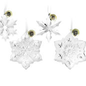 Martha Stewart Holiday Crystal Snowflake 4 Piece Ornament Set in Clear