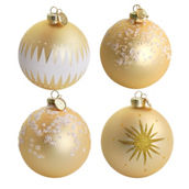 Martha Stewart Holiday Ball Ornament 4 Piece Set in Gold