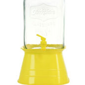 Gibson Home Chiara 2 Gallon Mason Cold Drink  Dispenser with Yellow Metal Base a
