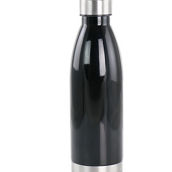 Gibson Home Dunneally 23 Ounce Plastic Water Bottle with Lid in Black