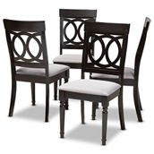 Baxton Studio Lucie Fabric Upholstered Wood Dining Chair 4 Piece Set