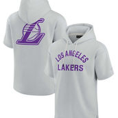 Fanatics Signature Unisex Fanatics Signature Gray Los Angeles Lakers Super Soft Fleece Short Sleeve Pullover Hoodie