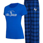 Concepts Sport Women's Royal/Black Air Force Falcons Arctic T-Shirt & Flannel Pants Sleep Set