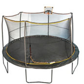 JumpKing 14' Round Trampoline With Fabric Basketball Hoop