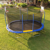 JumpKing 10' x 15' Oval Trampoline With 2 Basketball Hoops