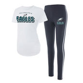 Concepts Sport Women's White/Charcoal Philadelphia Eagles Sonata T-Shirt & Leggings Set