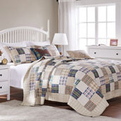Greenland Home Oxford 100% Cotton Patchwork Quilt and Pillow Sham Set