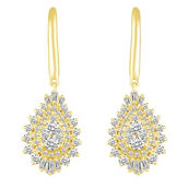 Royal Aura 14K Yellow Gold 1.00CTW Diamond Drop Stud Earrings