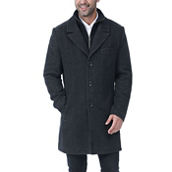 BGSD Men Leon Herringbone Wool Blend Coat with Removable Bib - Regular & Tall