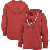 '47 Women's Red Kansas City Chiefs Wrapped Up Kennedy V-Neck Pullover Hoodie