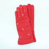 Portolano gloves with embroidered flowers
