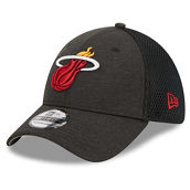 New Era Men's Black Miami Heat Shadow Tech 39THIRTY Flex Hat