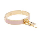 Fendi Master Key Light Rose Leather Gold Medium Bracelet