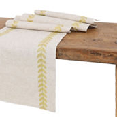 Manor Luxe Cute Leaves Crewel Embroidered Table Runner