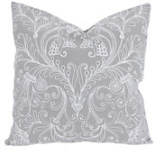 Manor Luxe Jacquard Crewel Embroidered Pillow, 20 by 20-Inch With Feather Insert
