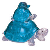 BePuzzled 3D Crystal Puzzle - Turtles (Blue): 37 Pcs