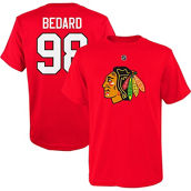 Outerstuff Youth Connor Bedard Red Chicago Blackhawks Player Name & Number T-Shirt