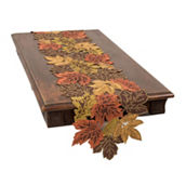 Manor Luxe, Autumn Leaves Embroidered Cutwork Table Runner
