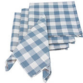 Xia Home Fashions, Gingham Check Set of 4 Napkins, 20In by 20In, Blue