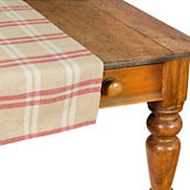 Xia Home Fashions, Natural Linen Check Table Runner, 16 by 36-Inch